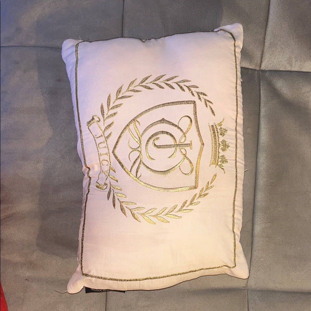 Embroidered blush pink and Gold decorative Pillow